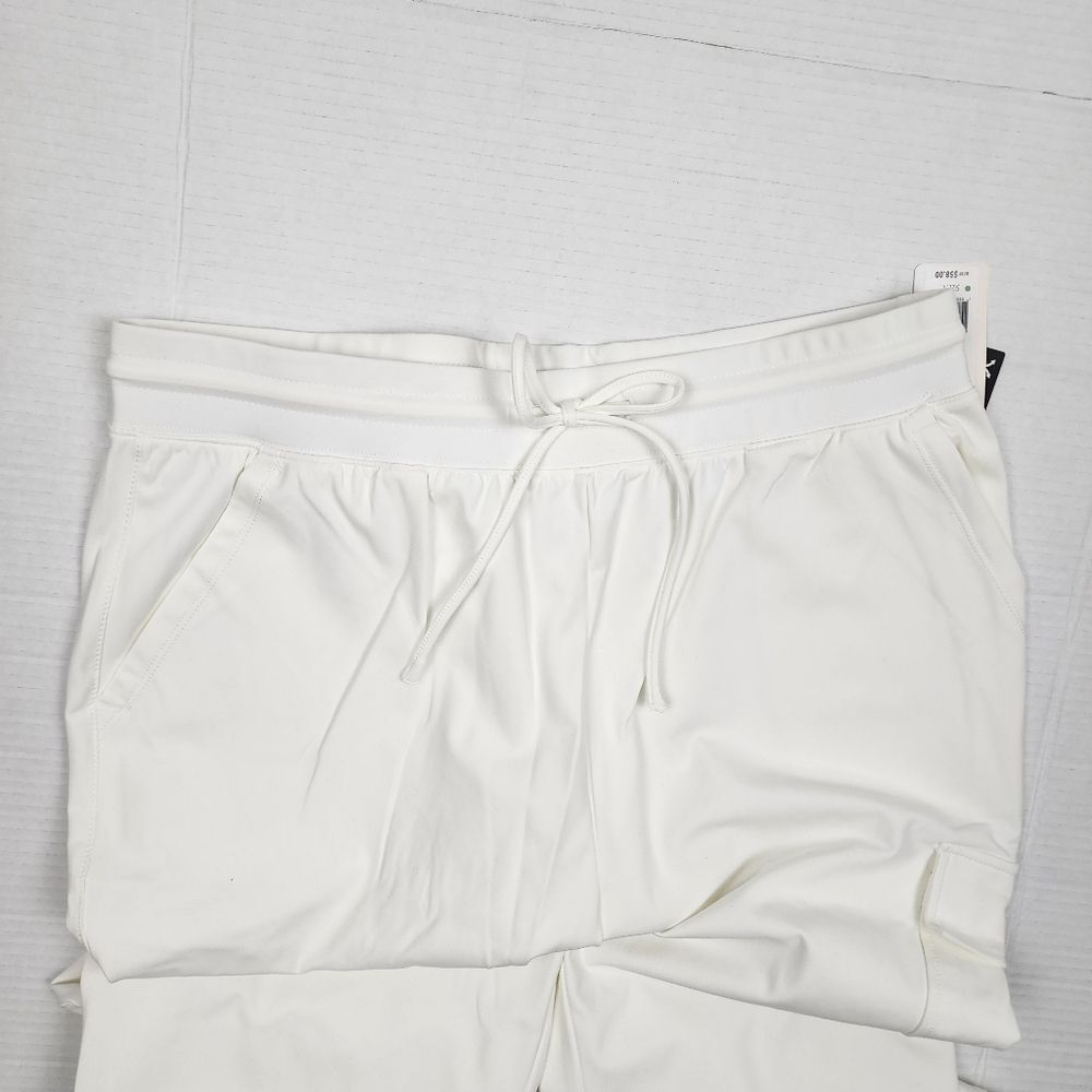Nanette Lepore Play Ivory Cargo Joggers L NWT Soft Traveler Track Pants Neutral - Picture 9 of 15